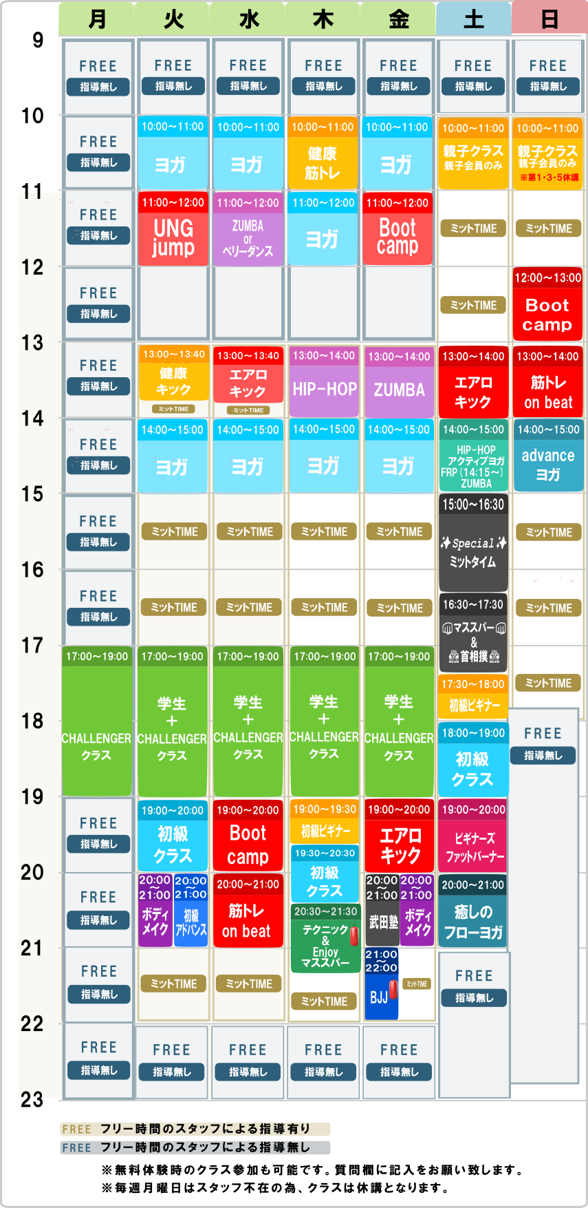 八潮ジムスケジュール