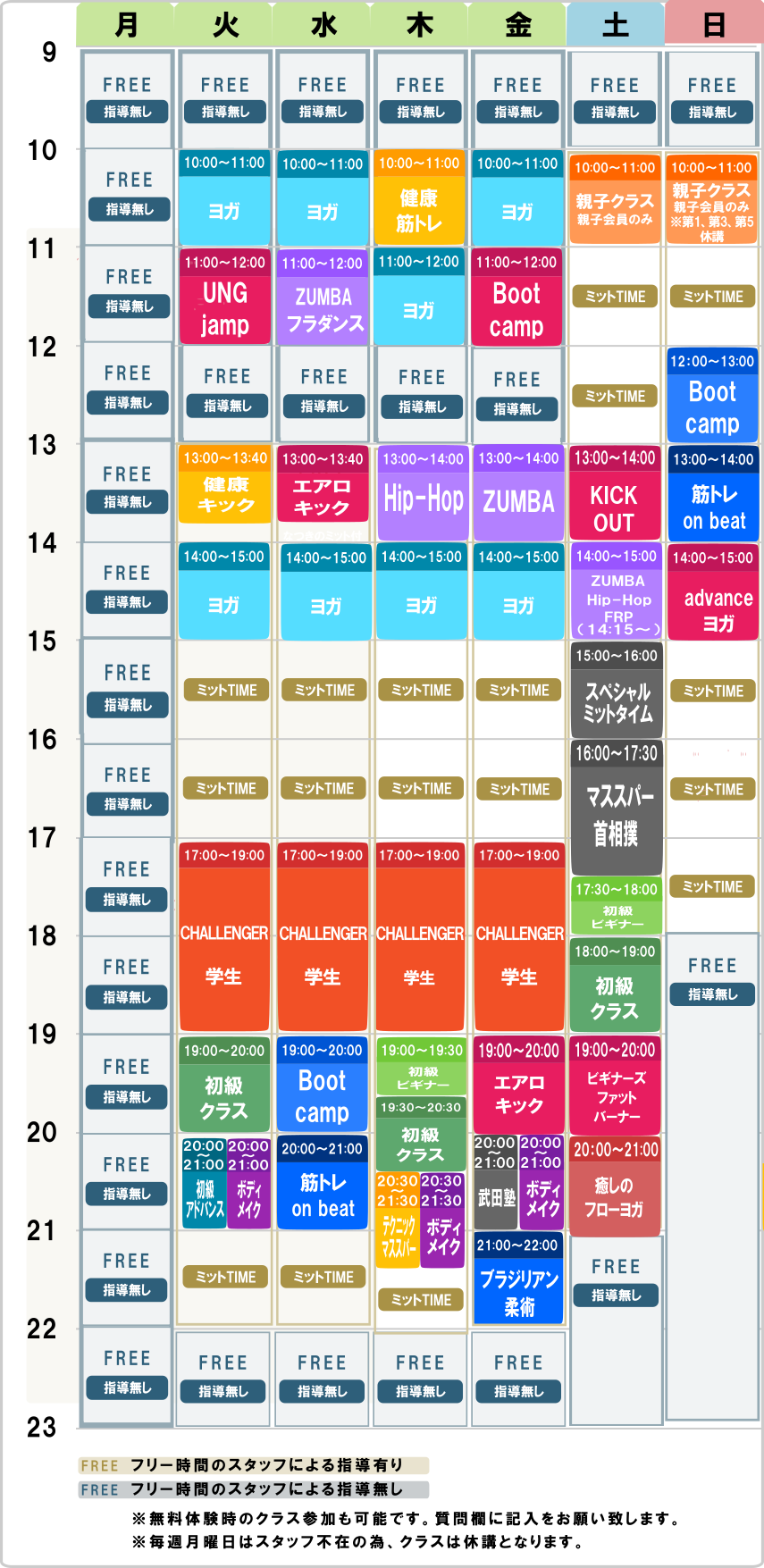 八潮ジムスケジュール