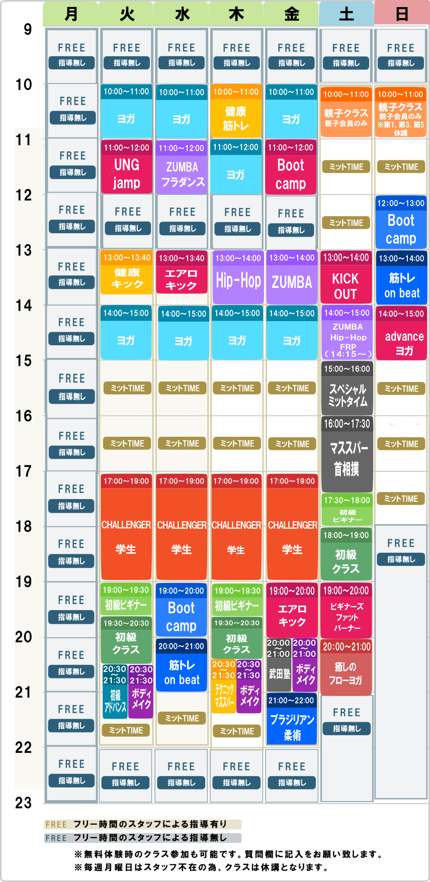 八潮ジムスケジュール